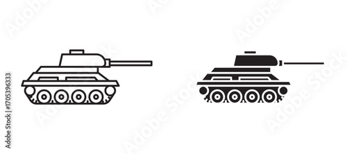 Tank icons set for apps and web.