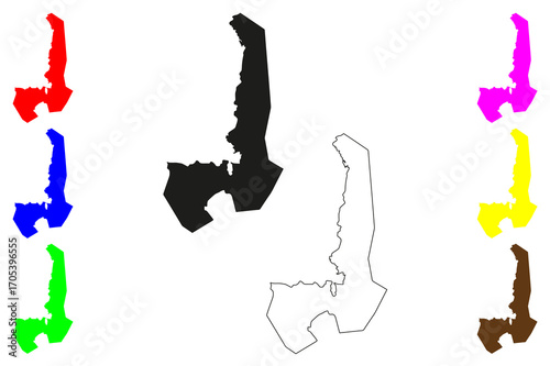 Baling city (Malaysia) map vector illustration, scribble sketch Baling map