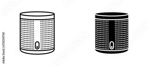 Smart speaker icons set for apps and web.