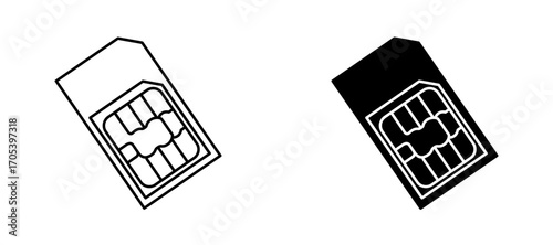 Sim icons set for apps and web.