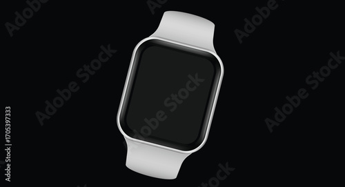 Stylized illustration of a smart watch with solid background