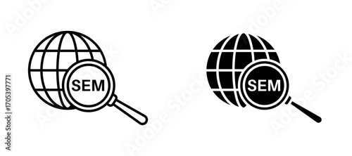 SEM icons set for apps and web.