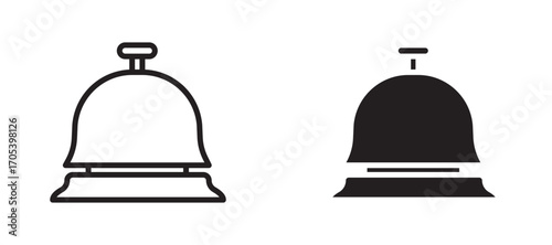 Reception bell icons set for apps and web.