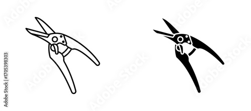 Pruning shears icons set for apps and web.