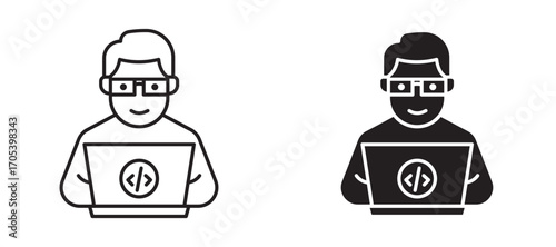 Programmer icons set for apps and web.