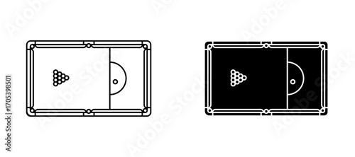 Pool table icons set for apps and web.