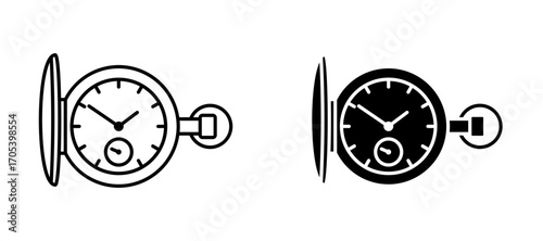 Pocket watch icons set for apps and web.