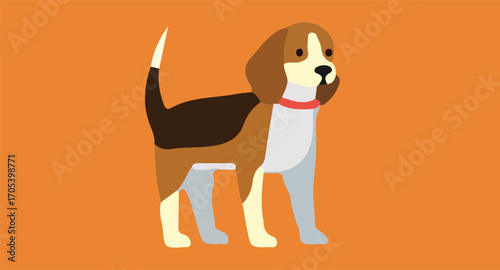 illustration of a dog with brown, black, and white fur, showcasing a mixed breed with distinctive color patterns, symbolizing loyalty, playfulness, and companionship