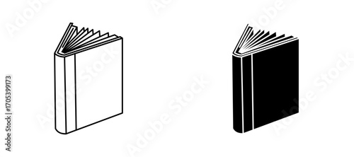 Open book icons set for apps and web.