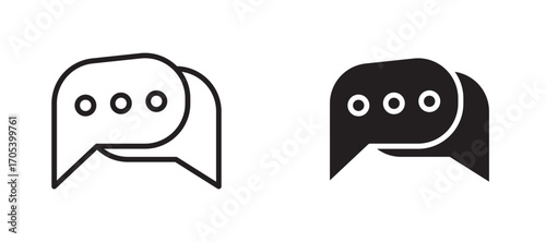 Message icons set for apps and web.