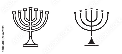 Menorah icons set for apps and web.