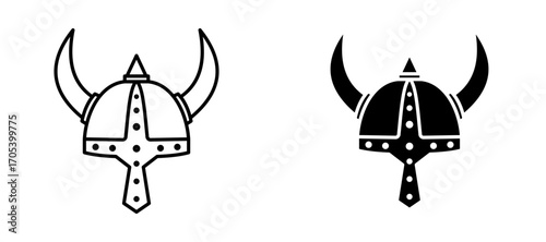 Medieval Helmet with Horns icons set for apps and web.