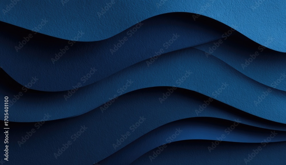 Obraz premium Abstract wavy layers of deep blue