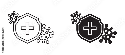 Immune system icons set for apps and web.
