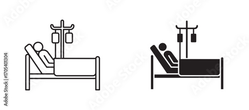 Hospitalized icons set for apps and web.