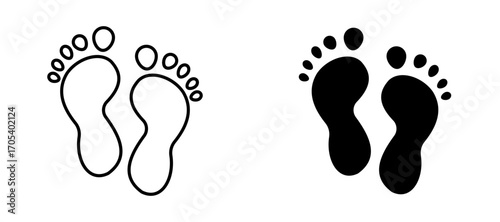 Footprint icons set for apps and web.