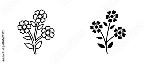 Flowers icons set for apps and web.