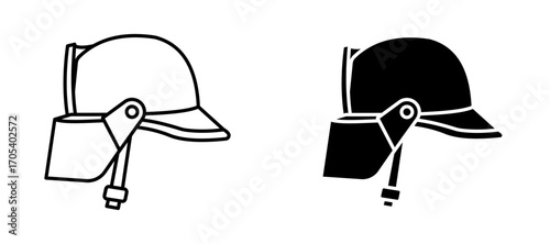 Firefighter helmet icons set for apps and web.
