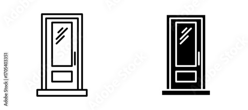 Door icons set for apps and web.