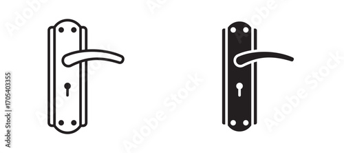 Doorknob icons set for apps and web.