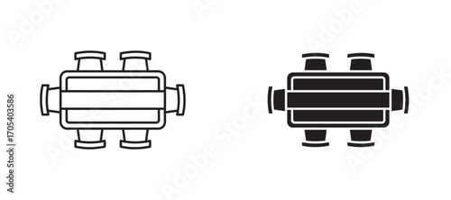 Dining table icons set for apps and web.