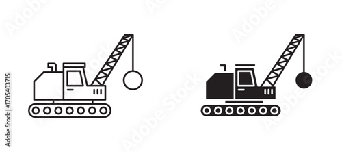 demolition icons set for apps and web.