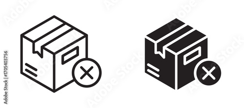 Delivery cancelled icons set for apps and web.