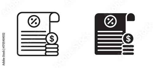 Commission icons set for apps and web.