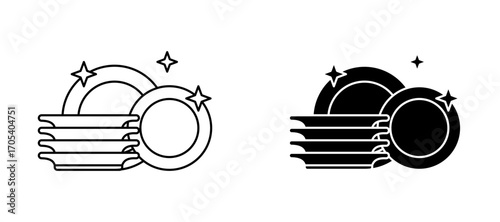 Clean plate icons set for apps and web.