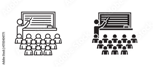 Classroom icons set for apps and web.