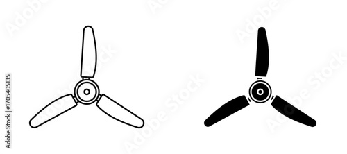 Ceiling fan icons set for apps and web.