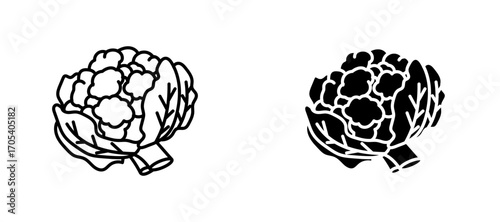 Cauliflower icons set for apps and web.