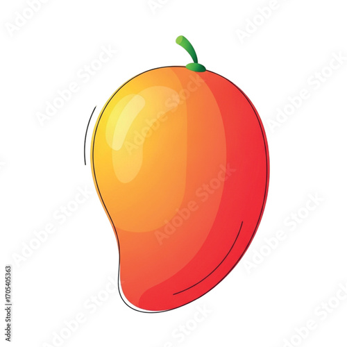Ripe Mango Fruit Illustration.