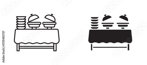 Buffet icons set for apps and web.