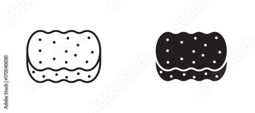 Bath sponge icons set for apps and web.