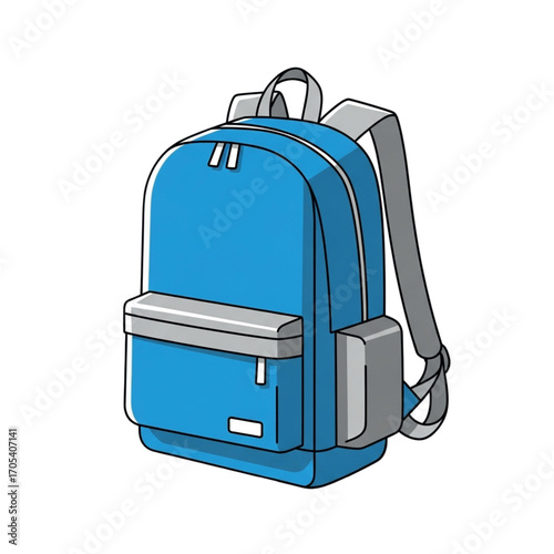 Blue Backpack for School and Travel.