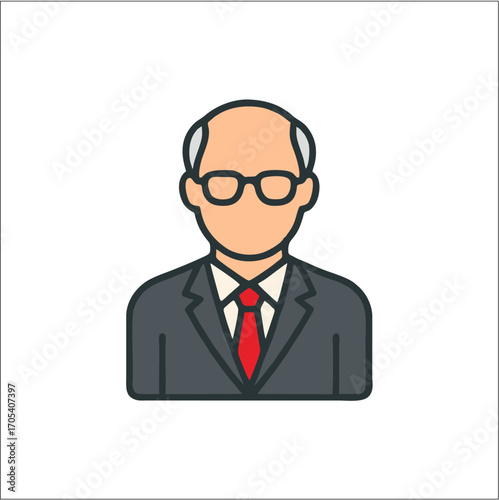 old businessman man wearing a suitcase and red tie