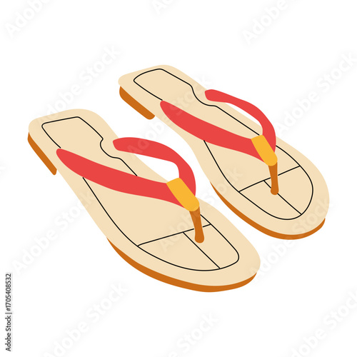 Women's colorful summer sandals and shoes in hand drawn styleVector illustration of various open summer sandals with straps, low and high platform isolated. Summer cute slippers and sandals