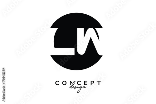 LM Creative Negative Space Circle Monogram Logo Design