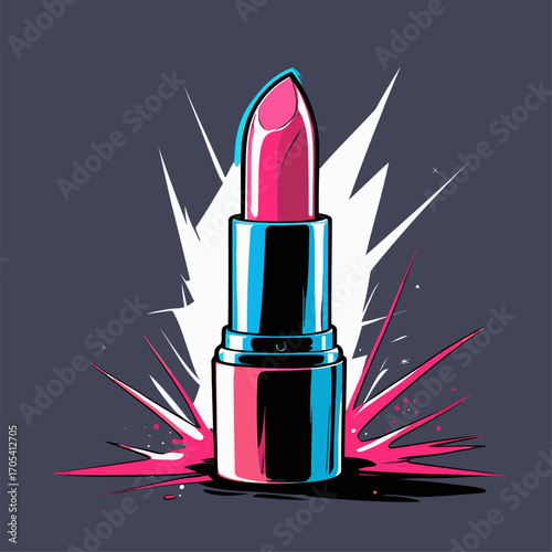 comic book style lipstick vector