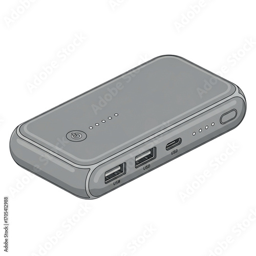 Portable power bank for charging electronic devices.