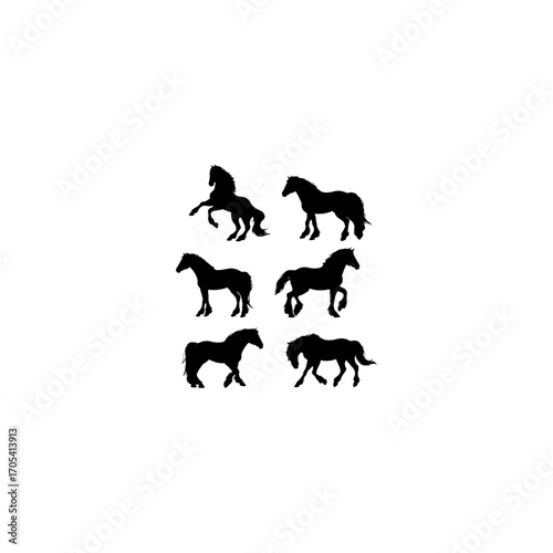 
Horse silhouette icon vector set for logo 