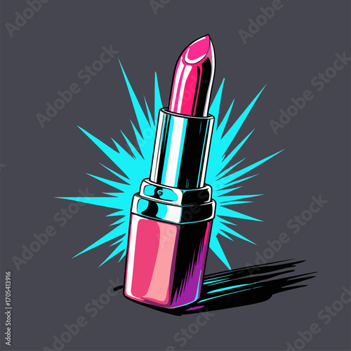 comic book style lipstick vector