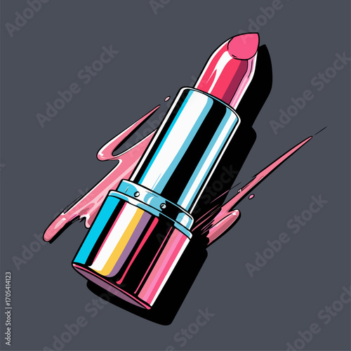 comic book style lipstick vector