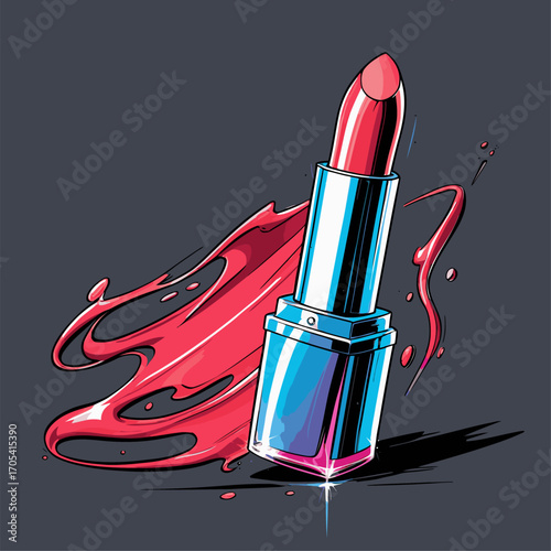comic book style lipstick vector