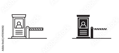 Toll plaza Icon set in black color for ui designs