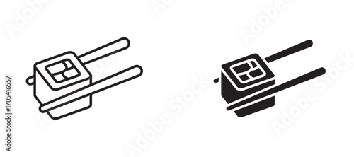 Sushi Icon set in black color for ui designs