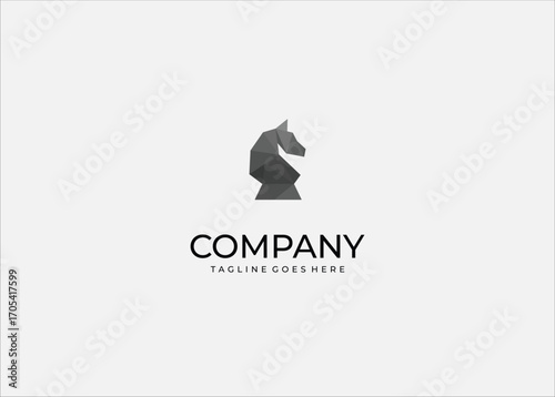 Vector Illustration Low Poly Geometric Knight Horse Chess Logo – Modern Polygonal Animal Symbol for Strategy Branding, Gaming Identity, Business Intelligence, and Creative Professional Design.