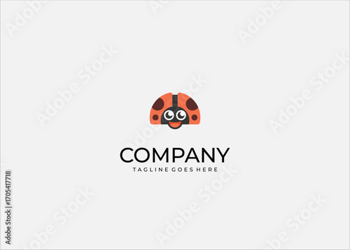 Vector Illustration Cute Ladybug Mascot Logo – Fun Cartoon Insect Character for Kids, Nature, and Brand Identity.