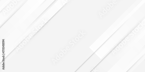 Minimalist white abstract background with diagonal transparent layers.
